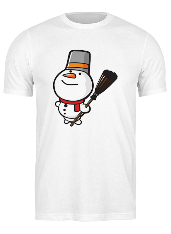 Printio Футболка классическая Снеговик с метлой бандана труба бафф череп в красном шарфе