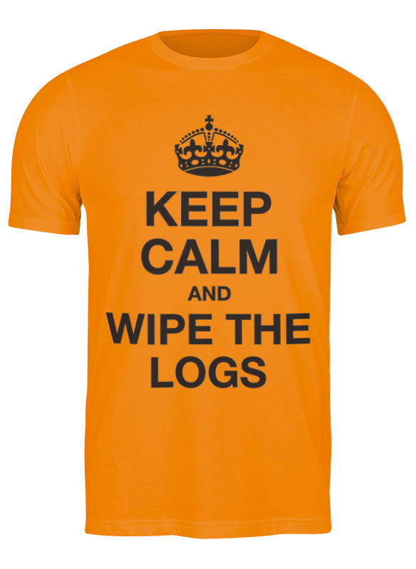 linux для сетевых инженеров Printio Футболка классическая Keep calm and wipe the logs