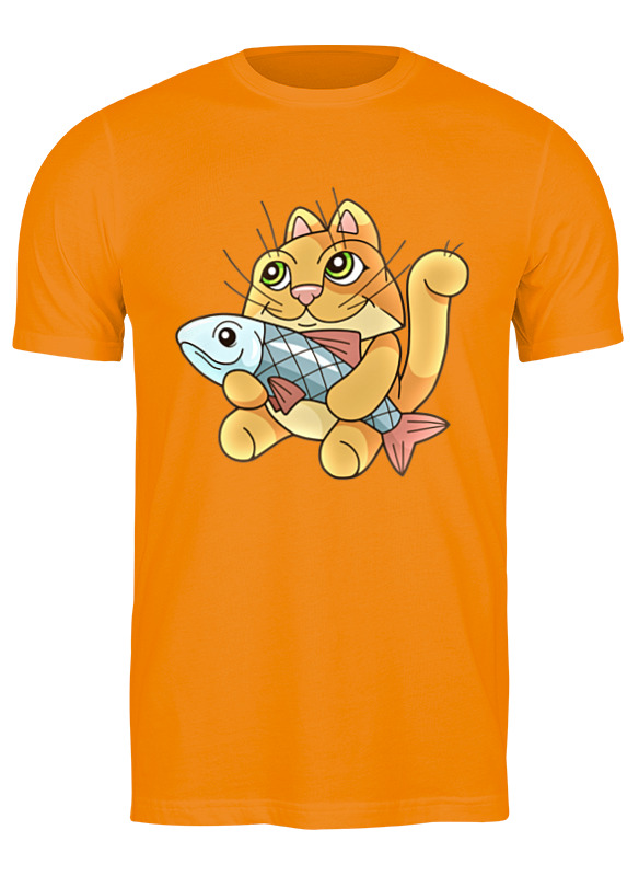 Printio Футболка классическая Котик с рыбкой printio футболка классическая цапля с рыбкой