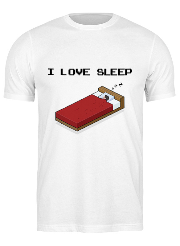 printio футболка с полной запечаткой мужская i love sleep пиксель арт Printio Футболка классическая i love sleep пиксель арт