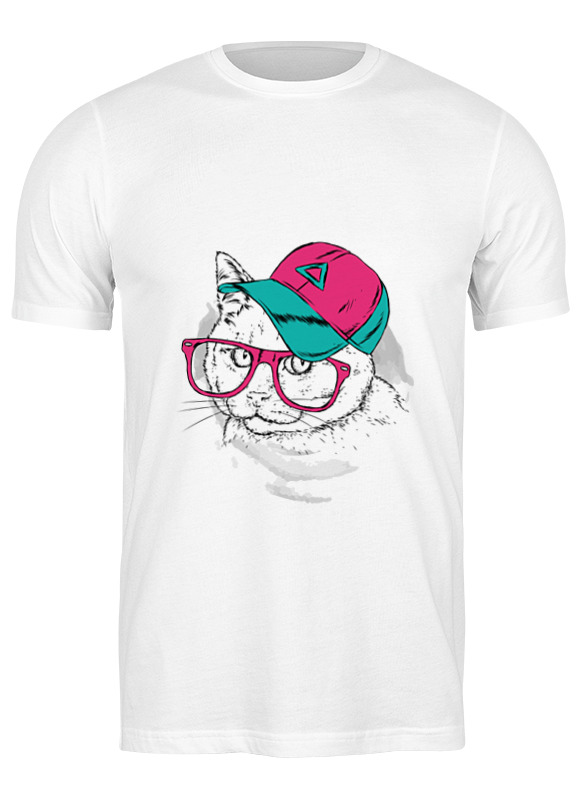 Printio Футболка классическая Котик в кепке и в очках мужская футболка утка в кепке s белый