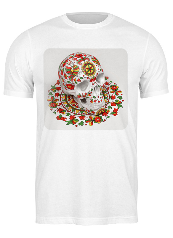 Printio Футболка классическая Череп (северодвинская роспись) printio футболка wearcraft premium череп северодвинская роспись