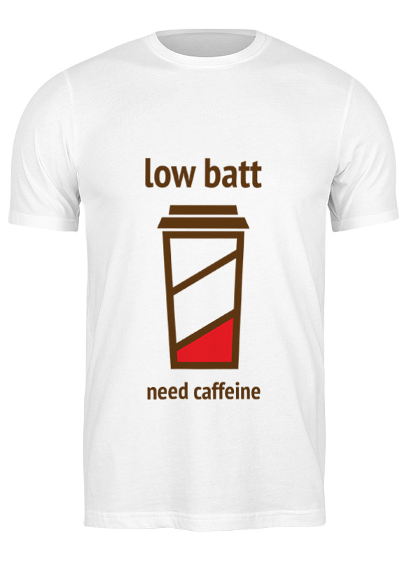 Printio Футболка классическая Low batt need caffeine printio футболка wearcraft premium low batt need caffeine