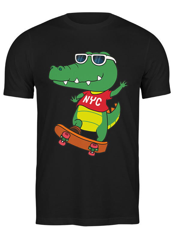 Printio Футболка классическая Крокодильчик на скейте