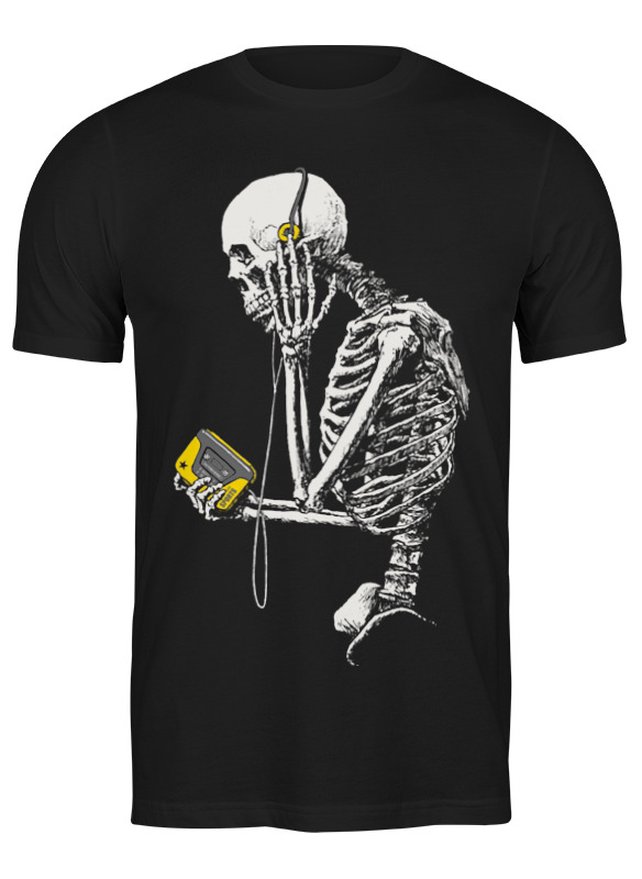 Printio Футболка классическая Скелет с плеером printio детская футболка классическая унисекс скелет с плеером