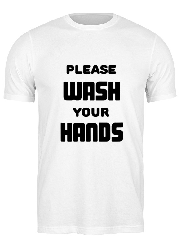 футболка silver hands размер 44 белый Printio Футболка классическая Please wash your hands - коронавирус