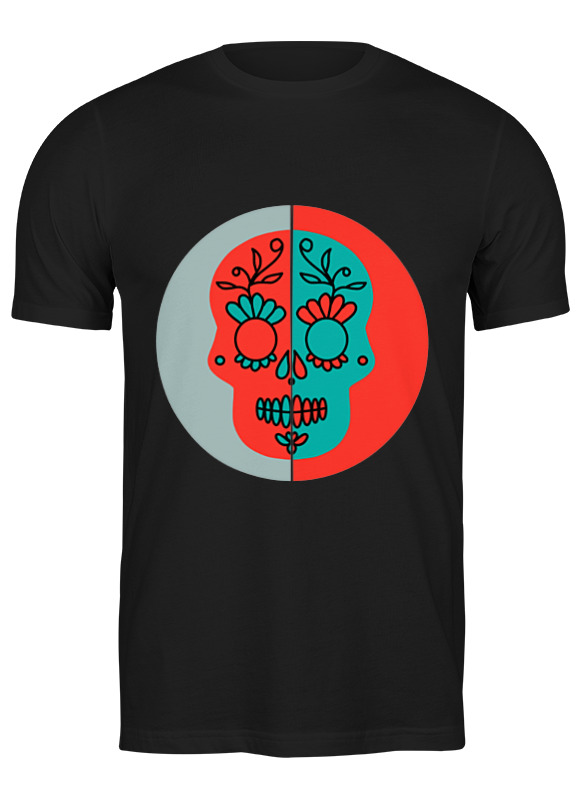 Printio Футболка классическая Череп с цветочным узором мужская футболка мексиканская музыка 2xl черный