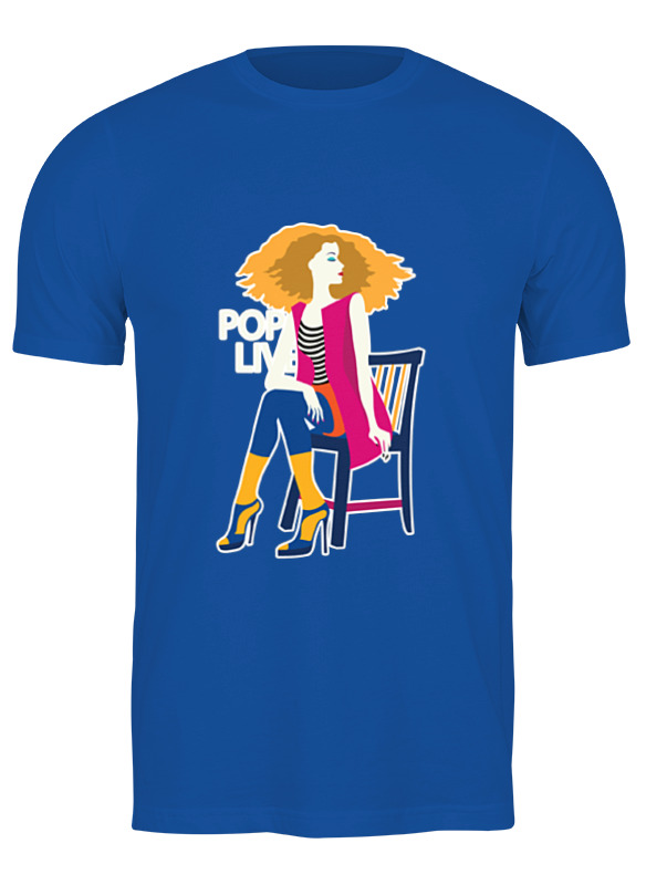 Printio Футболка классическая Поп арт дизайн. красивая девушка в полосатой майке поп арт дизайн красивая девушка в полосатой майке 2216351 2xs синий