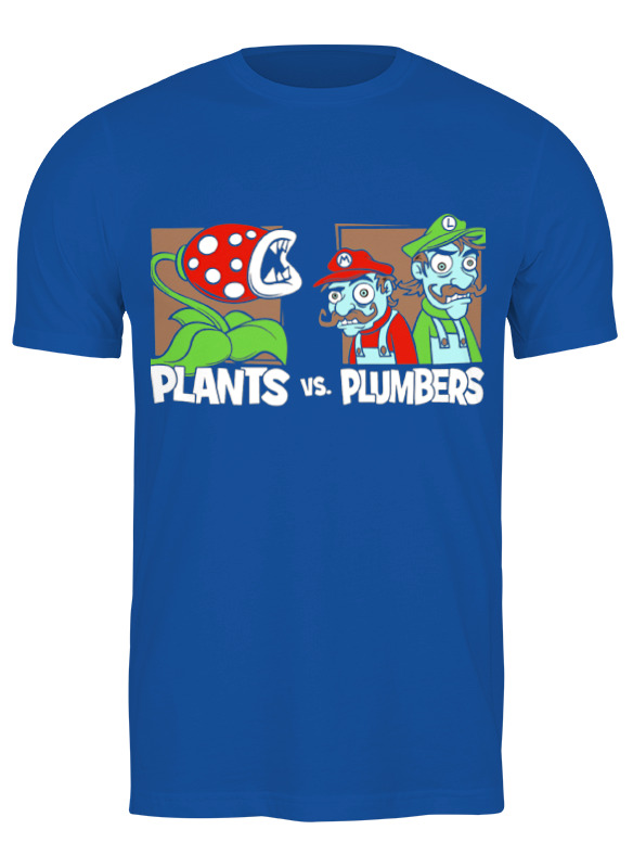 Printio Футболка классическая Plants vs plumbers(противостояние) printio футболка с полной запечаткой для девочек plants vs plumbers