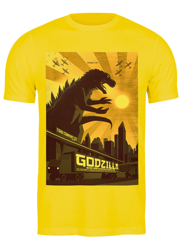 Printio Футболка классическая Godzilla yellow