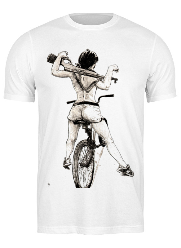 printio футболка классическая девушка карабин велосипед Printio Футболка классическая Девушка, карабин, велосипед