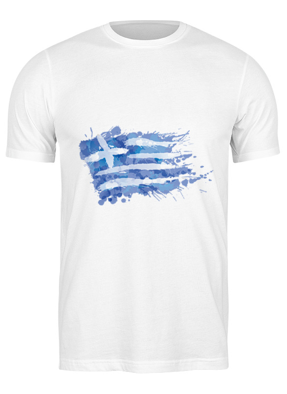Printio Футболка классическая Греческий флаг (сплэш) printio свитшот унисекс хлопковый греческий флаг сплэш