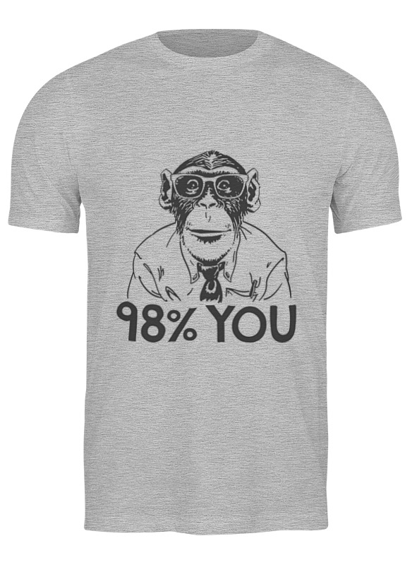 Printio Футболка классическая Шимпанзе - ты на 98% printio детская футболка классическая унисекс шимпанзе ты на 98%
