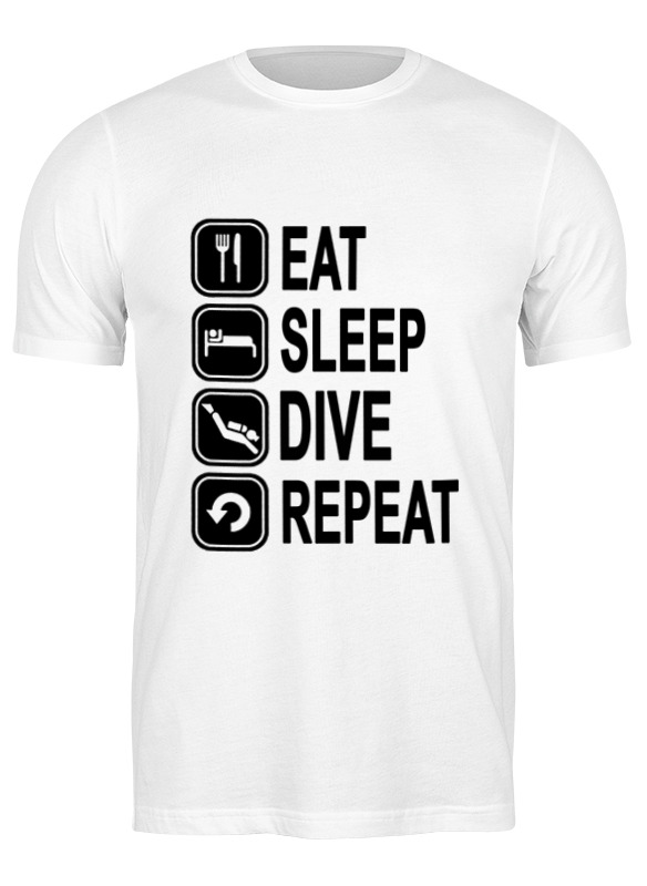 Printio Футболка классическая Eat sleep dive printio сумка eat sleep dive