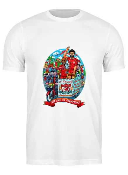 Заказать мужскую футболку в Москве. Футболка классическая ФК Ливерпуль от T-shirt print  - готовые дизайны и нанесение принтов.