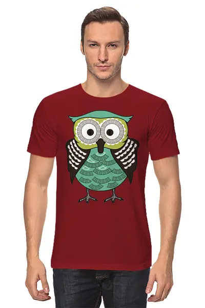 Заказать мужскую футболку в Москве. Футболка классическая Owl Here от oneredfoxstore@gmail.com - готовые дизайны и нанесение принтов.