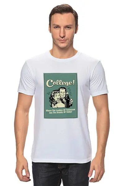 Заказать мужскую футболку в Москве. Футболка классическая УНИВЕР от gent777 - готовые дизайны и нанесение принтов.