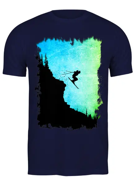 Заказать мужскую футболку в Москве. Футболка классическая Ski Ride от oneredfoxstore@gmail.com - готовые дизайны и нанесение принтов.