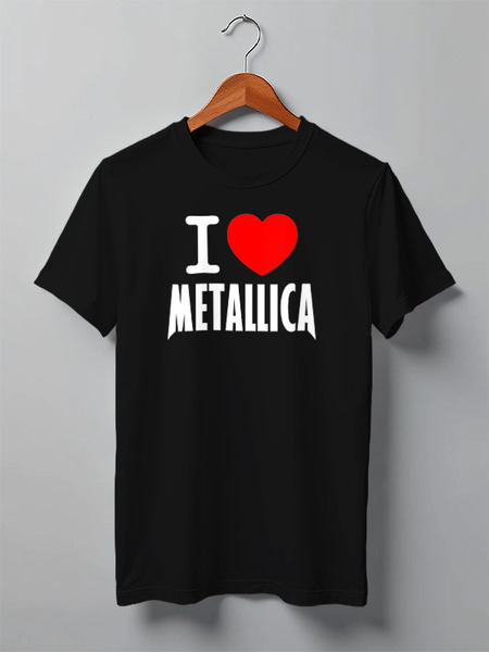 Заказать мужскую футболку в Москве. Футболка классическая «I love Metallica» от metallica - готовые дизайны и нанесение принтов.