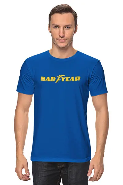 Заказать мужскую футболку в Москве. Футболка классическая ☠ BAD YEAR ☠ от balden - готовые дизайны и нанесение принтов.