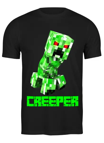 Заказать мужскую футболку в Москве. Футболка классическая MINECRAFT CREEPER от weeert - готовые дизайны и нанесение принтов.