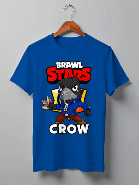 Заказать мужскую футболку в Москве. Футболка классическая BRAWL STARS CROW от geekbox - готовые дизайны и нанесение принтов.