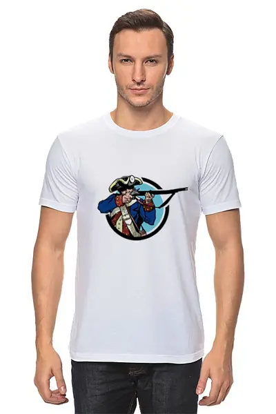 Заказать мужскую футболку в Москве. Футболка классическая Солдат от YellowCloverShop - готовые дизайны и нанесение принтов.