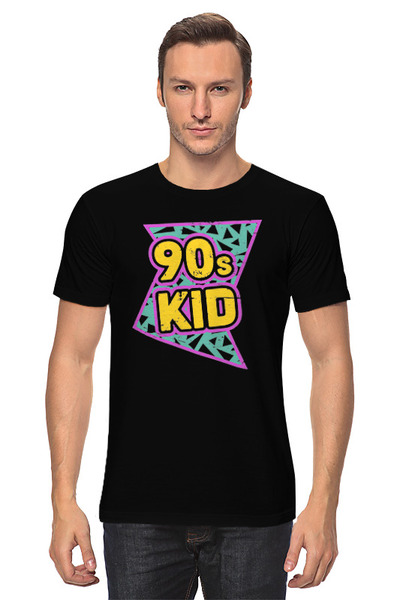 Заказать мужскую футболку в Москве. Футболка классическая Ребёнок 90х от skynatural - готовые дизайны и нанесение принтов.