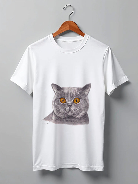Заказать мужскую футболку в Москве. Футболка классическая cats от Дюкова - готовые дизайны и нанесение принтов.