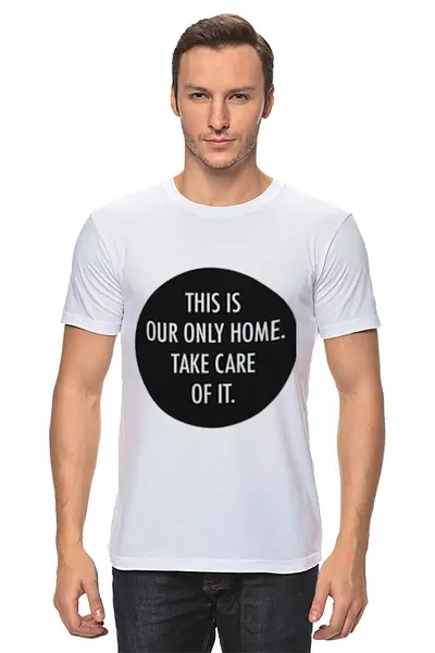 Заказать мужскую футболку в Москве. Футболка классическая Our home от Blue whale - готовые дизайны и нанесение принтов.