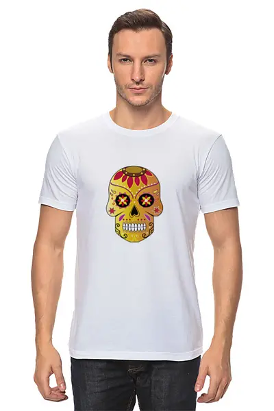 Заказать мужскую футболку в Москве. Футболка классическая Череп от THE_NISE  - готовые дизайны и нанесение принтов.