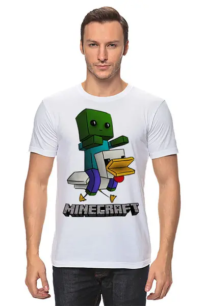 Заказать мужскую футболку в Москве. Футболка классическая MINECRAFT от weeert - готовые дизайны и нанесение принтов.