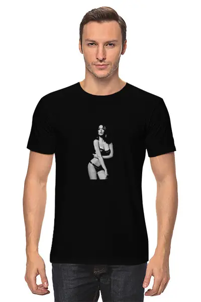 Заказать мужскую футболку в Москве. Футболка классическая Megan Fox от KinoArt - готовые дизайны и нанесение принтов.