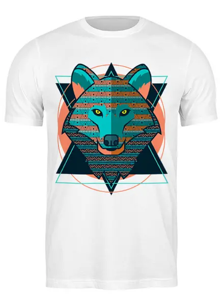 Заказать мужскую футболку в Москве. Футболка классическая Wolf (Волк) от Polilog - готовые дизайны и нанесение принтов.