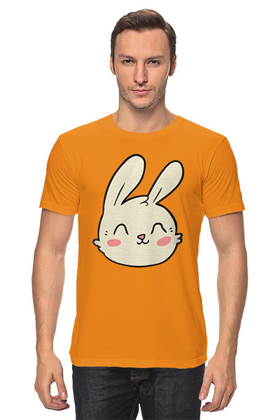 Заказать мужскую футболку в Москве. Футболка классическая Rabbit Smile от skynatural - готовые дизайны и нанесение принтов.
