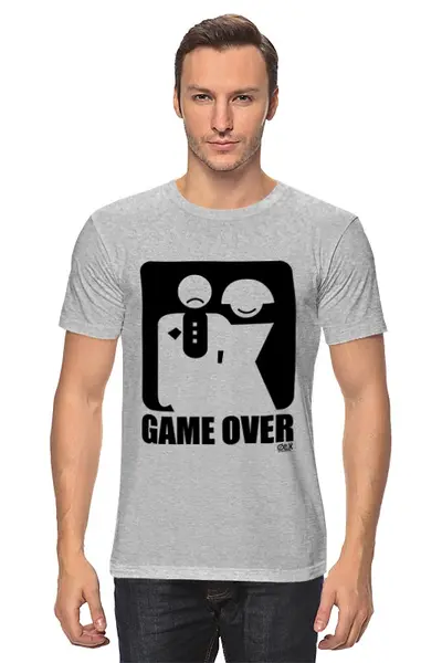 Заказать мужскую футболку в Москве. Футболка классическая Game Over. Конец игре от OEX design - готовые дизайны и нанесение принтов.