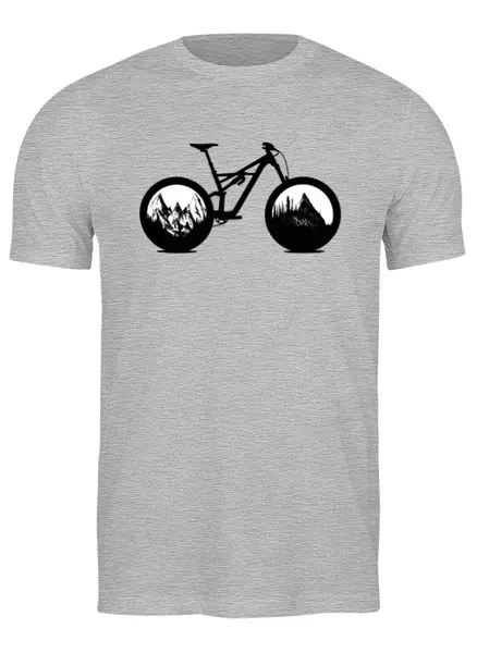 Заказать мужскую футболку в Москве. Футболка классическая Mountain Bike от oneredfoxstore@gmail.com - готовые дизайны и нанесение принтов.