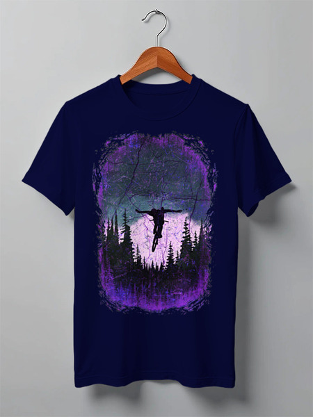 Заказать мужскую футболку в Москве. Футболка классическая Mountain Bike от oneredfoxstore@gmail.com - готовые дизайны и нанесение принтов.