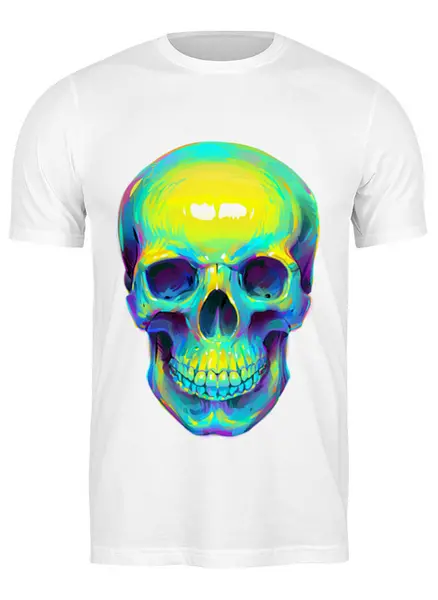 Заказать мужскую футболку в Москве. Футболка классическая Colorfull skull от scoopysmith - готовые дизайны и нанесение принтов.