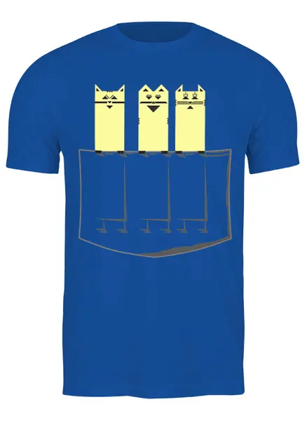 Заказать мужскую футболку в Москве. Футболка классическая Cats Here от oneredfoxstore@gmail.com - готовые дизайны и нанесение принтов.