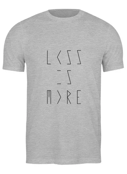 Заказать мужскую футболку в Москве. Футболка классическая Less is more от ISliM - готовые дизайны и нанесение принтов.