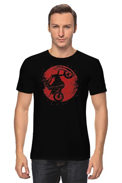 Заказать мужскую футболку в Москве. Футболка классическая Rider от oneredfoxstore@gmail.com - готовые дизайны и нанесение принтов.