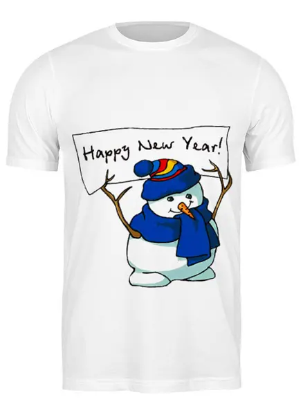 Заказать мужскую футболку в Москве. Футболка классическая Happy New Year! Bag от Just kidding - готовые дизайны и нанесение принтов.