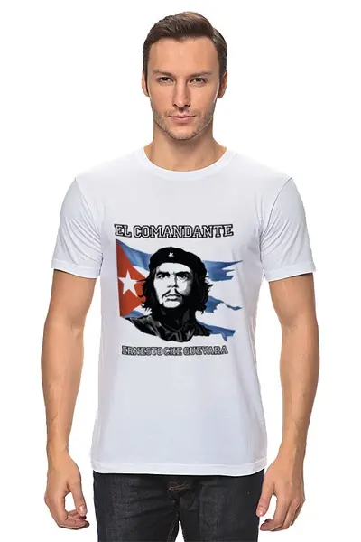 Заказать мужскую футболку в Москве. Футболка классическая Че Гевара от Виктор Гришин - готовые дизайны и нанесение принтов.