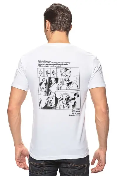 Заказать мужскую футболку в Москве. Футболка классическая a-ha / Take On Me от OEX design - готовые дизайны и нанесение принтов.