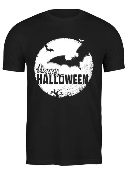 Заказать мужскую футболку в Москве. Футболка классическая Happy Halloween от corvintanja@yandex.ru - готовые дизайны и нанесение принтов.