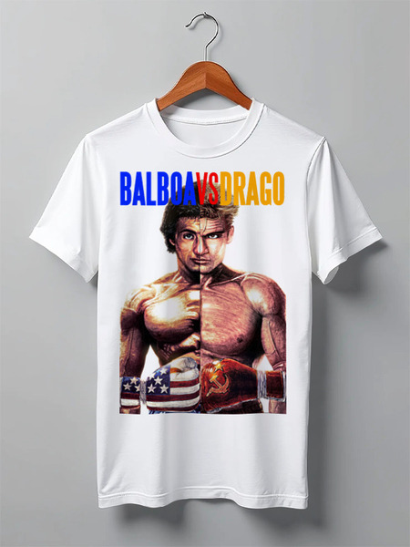 Заказать мужскую футболку в Москве. Футболка классическая Ivan Drago & Rocky от Leichenwagen - готовые дизайны и нанесение принтов.
