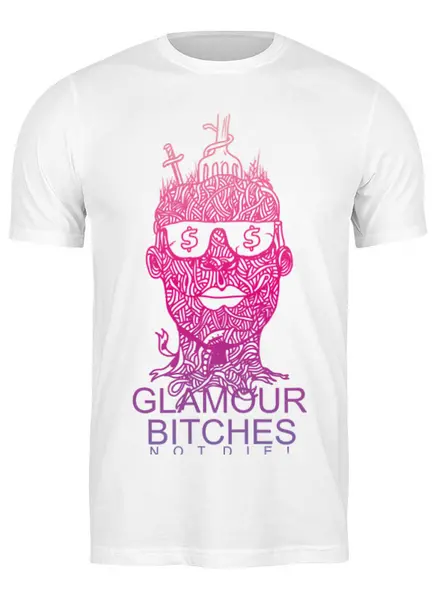 Заказать мужскую футболку в Москве. Футболка классическая Glamour Bitches от qwere - готовые дизайны и нанесение принтов.