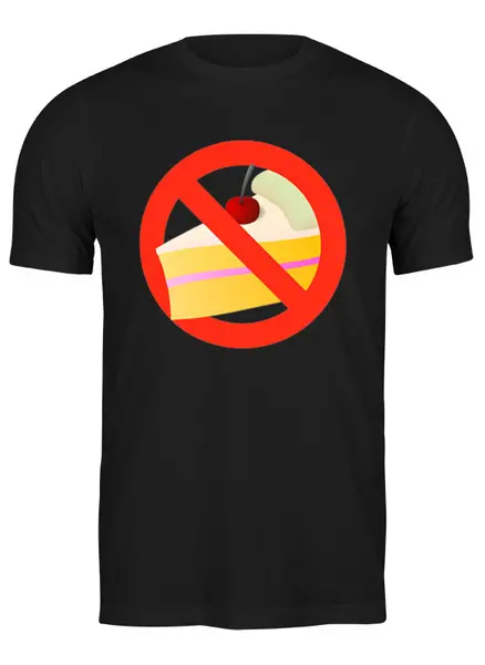 Заказать мужскую футболку в Москве. Футболка классическая NO CAKE от Jimmy Flash - готовые дизайны и нанесение принтов.