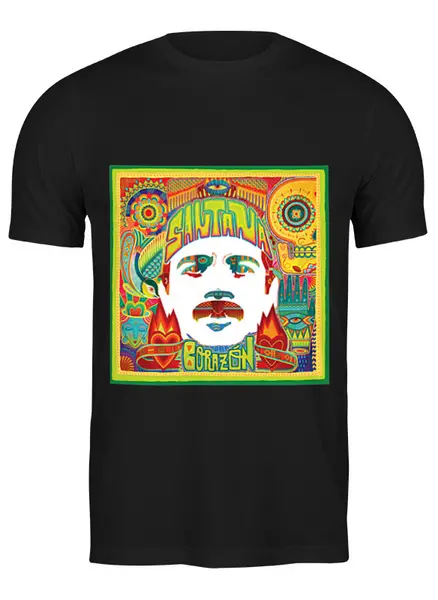Заказать мужскую футболку в Москве. Футболка классическая Santana от Fedor - готовые дизайны и нанесение принтов.